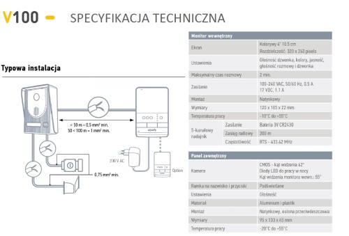 Wideo domofon Somfy V100+ [1870535] - Wideodomofony Somfy - Zdjęcie nr 4