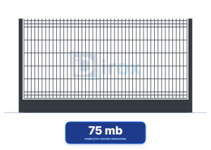 Ogrodzenie panelowe 3D (fi-4mm) o wys. 1230mm - 75MB z podmurówką (pełną antracytową) montowana za pomocą ceownika h-20 (zestaw - panele, słupki, obejmy) RAL7016 , Wysokość słupka [cm]: 200