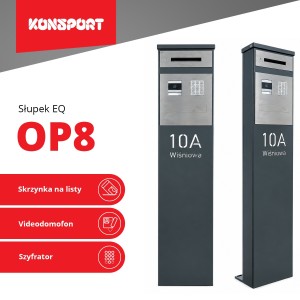 Słupek EQ – Opcja 8 (Skrzynka na listy/video-domofon + szyfrator) – HikVision