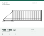 Brama przesuwna samonośna Uniwersalny P15 PLAST-MET 1650 × 4000 mm
