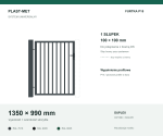 Furtka Uniwersalna P15 PLAST-MET 1350 × 990 mm - 1 słupek 100 × 100 mm do bramy DS
