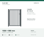 Furtka Uniwersalna P15 PLAST-MET 1500 × 990 mm - 2 słupki 60 × 60 mm