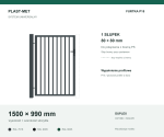 Furtka Uniwersalna P15 PLAST-MET 1500 × 990 mm - 1 słupek 80 × 80 mm do bramy PS