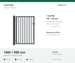Furtka Uniwersalna P15 PLAST-MET 1500 × 990 mm - 1 słupek 100 × 100 mm do bramy DS