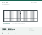 Brama dwuskrzydłowa Uniwersalna P15 PLAST-MET 1350 × 4000 mm