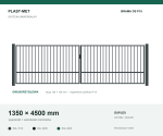 Brama dwuskrzydłowa Uniwersalna P15 PLAST-MET 1350 × 4500 mm