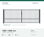 Brama dwuskrzydłowa Uniwersalna P15 PLAST-MET 1500 × 4000 mm