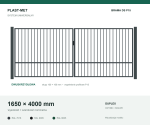 Brama dwuskrzydłowa Uniwersalna P15 PLAST-MET 1650 × 4000 mm