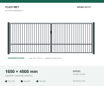 Brama dwuskrzydłowa Uniwersalna P15 PLAST-MET 1650 × 4500 mm
