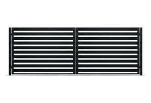 Brama dwuskrzydłowa Budmat Piano Forte 100 4010×1550 mm – czarny RAL 9005 Ultramat