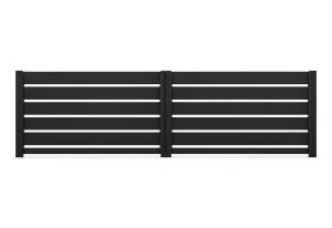 Brama dwuskrzydłowa Budmat Piano Forte 200 4010×1550 mm – czarny RAL 9005 Ultramat