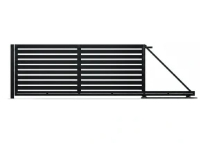 Brama przesuwna Budmat Piano Forte 100 4000×1330 mm – czarny RAL 9005 Ultramat – długość 5500 mm