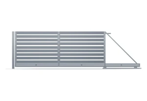 Brama przesuwna Budmat Piano Forte 100 4000×1330 mm – antracyt RAL 7016 Ultramat – długość 5620 mm