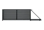Brama przesuwna Budmat Piano Forte 100 4000×1530 mm – czarny RAL 9005 Ultramat – długość 5500 mm