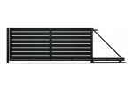 Brama przesuwna Budmat Piano Forte 150 4000×1530 mm – czarny RAL 9005 Ultramat – długość 5620 mm