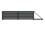 Brama przesuwna Budmat Piano Forte 200 4000×1330 mm – czarny RAL 9005 Ultramat – długość 5620 mm
