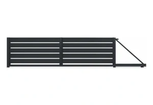 Brama przesuwna Budmat Piano Forte 200 4000×1530 mm – czarny RAL 9005 Ultramat – długość 5620 mm