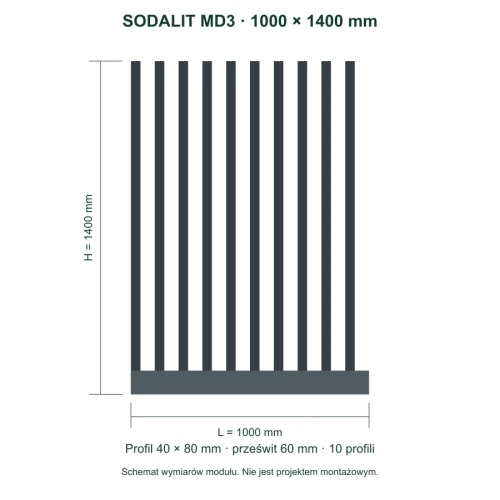 Sodalit MD3 – wymiary 1000 × 1400 mm