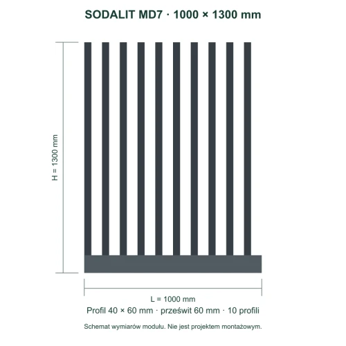 Sodalit MD7 – wymiary 1000 × 1300 mm