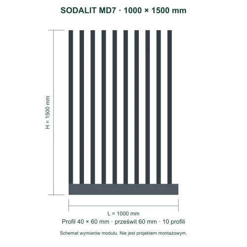 Sodalit MD7 – wymiary 1000 × 1500 mm