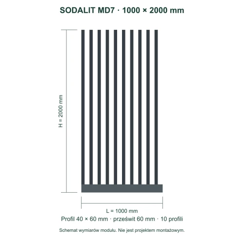 Sodalit MD7 – wymiary 1000 × 2000 mm
