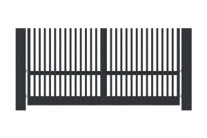 Brama uchylna grzebieniowa aluminiowa Sodalit MD3, profil 40x80 mm, prześwit 60 mm – TOP | Plast-Met
