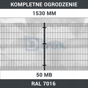 Panele ogrodzeniowe 3D zestaw 1,53 m x 50 m
