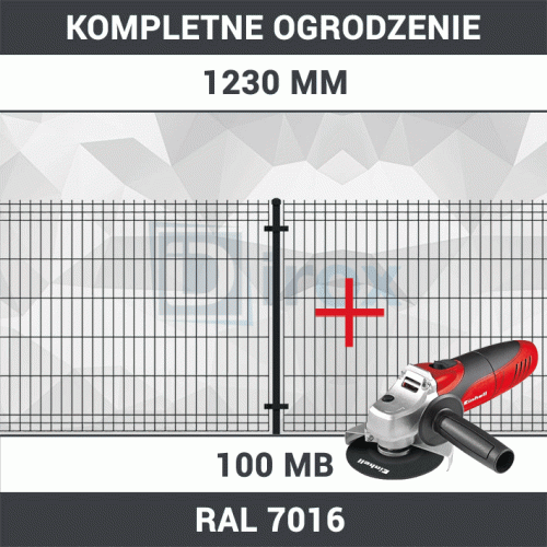 Ogrodzenie panelowe 3D kompletny zestaw 1,23m 100m RAL 7016 / Orion Light - Kompletne ogrodzenia zestawy - Zdjęcie nr 13