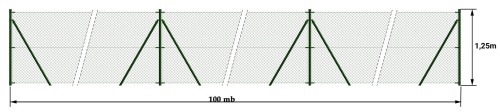Ogrodzenie z siatki kompletne 100 mb 1,50 m  zieleń - Kompletne ogrodzenia zestawy - Zdjęcie nr 1