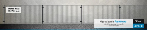 Ogrodzenie panelowe 3D kompletny zestaw 1,23m 100m RAL 7016 / Orion Light - Kompletne ogrodzenia zestawy - Zdjęcie nr 9