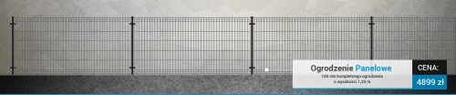 Ogrodzenie panelowe 3D kompletny zestaw 1,23m 100m RAL 7016 / Orion Light - Kompletne ogrodzenia zestawy - Zdjęcie nr 6