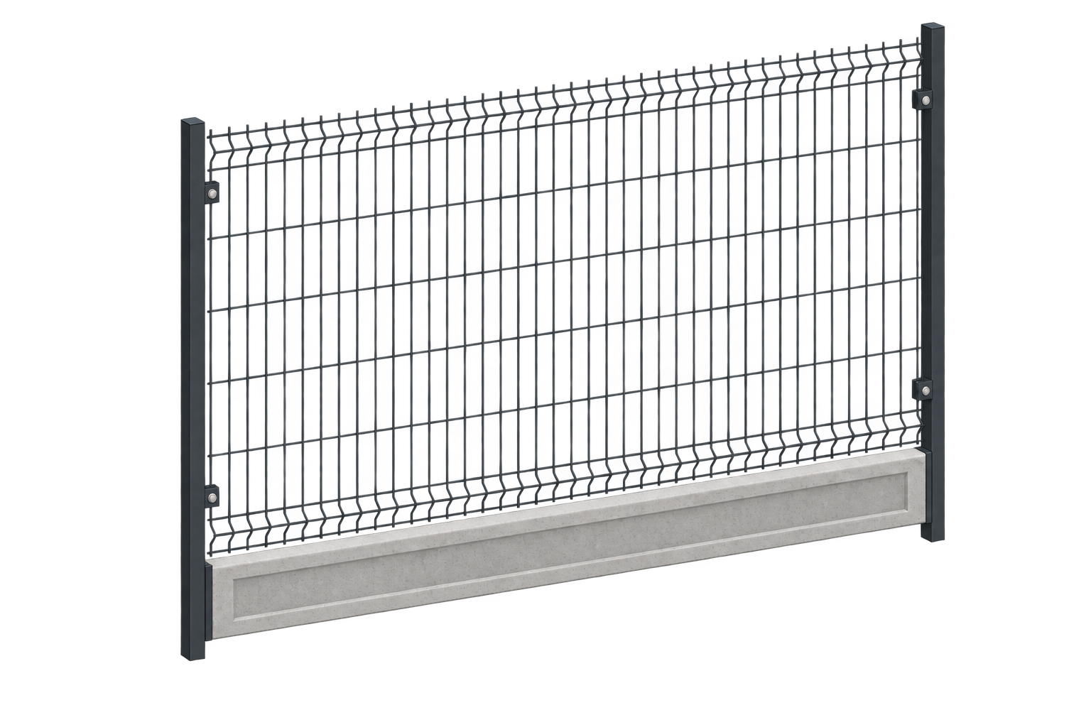 Panel 3D ze słupkami i podmurówką