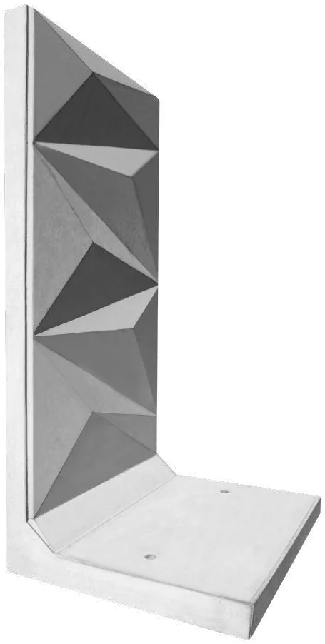 Mur L ze wzorem 3D 200 cm — ilustracja poglądowa