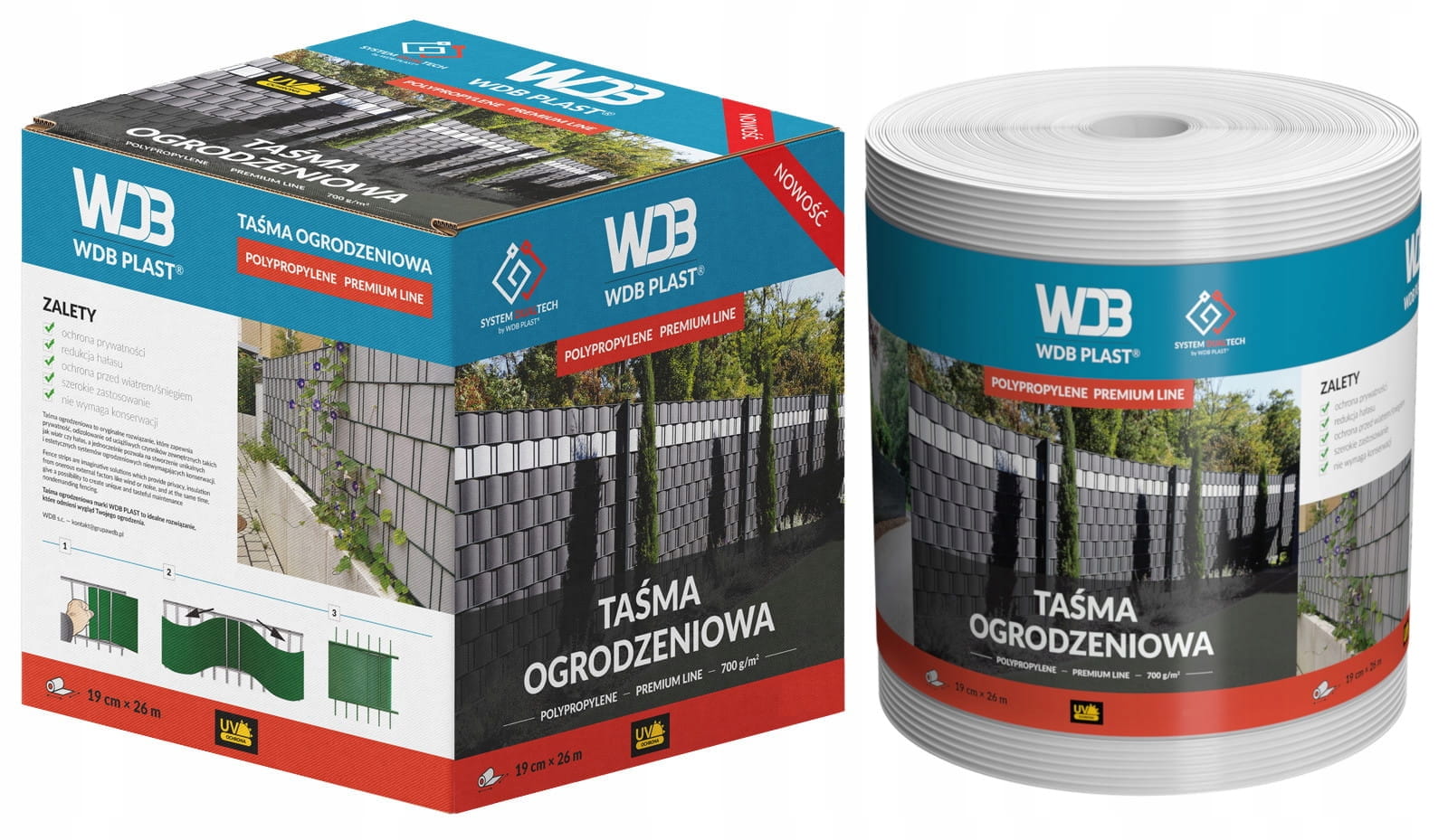 Taśma ogrodzeniowa WDB Plast Premium Line 19cm (antracyt)