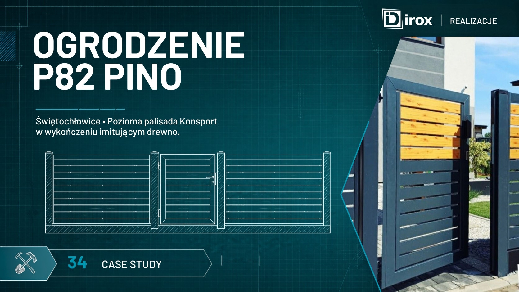 Naturalistyczne ogrodzenie z przęseł firmy Konsport w Świętochłowicach