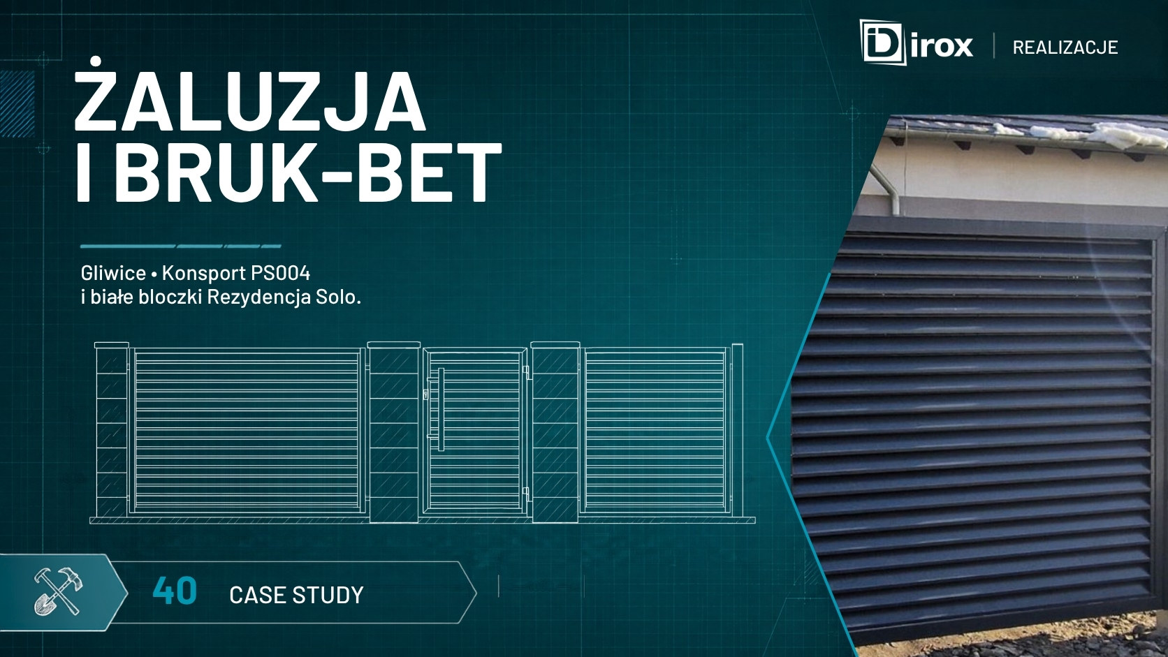 Ogrodzenie żaluzjowe Konsport oraz bloczki Bruk-Bet w Gliwicach