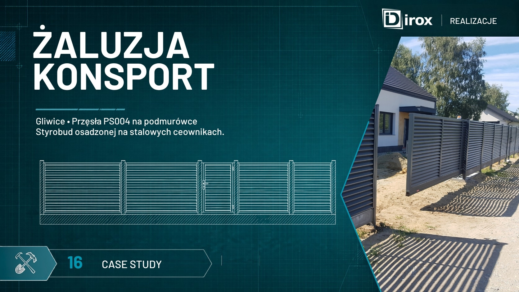 Ogrodzenie rezydencyjne Konsport model Żaluzja w Gliwicach - realizacja naszej firmy