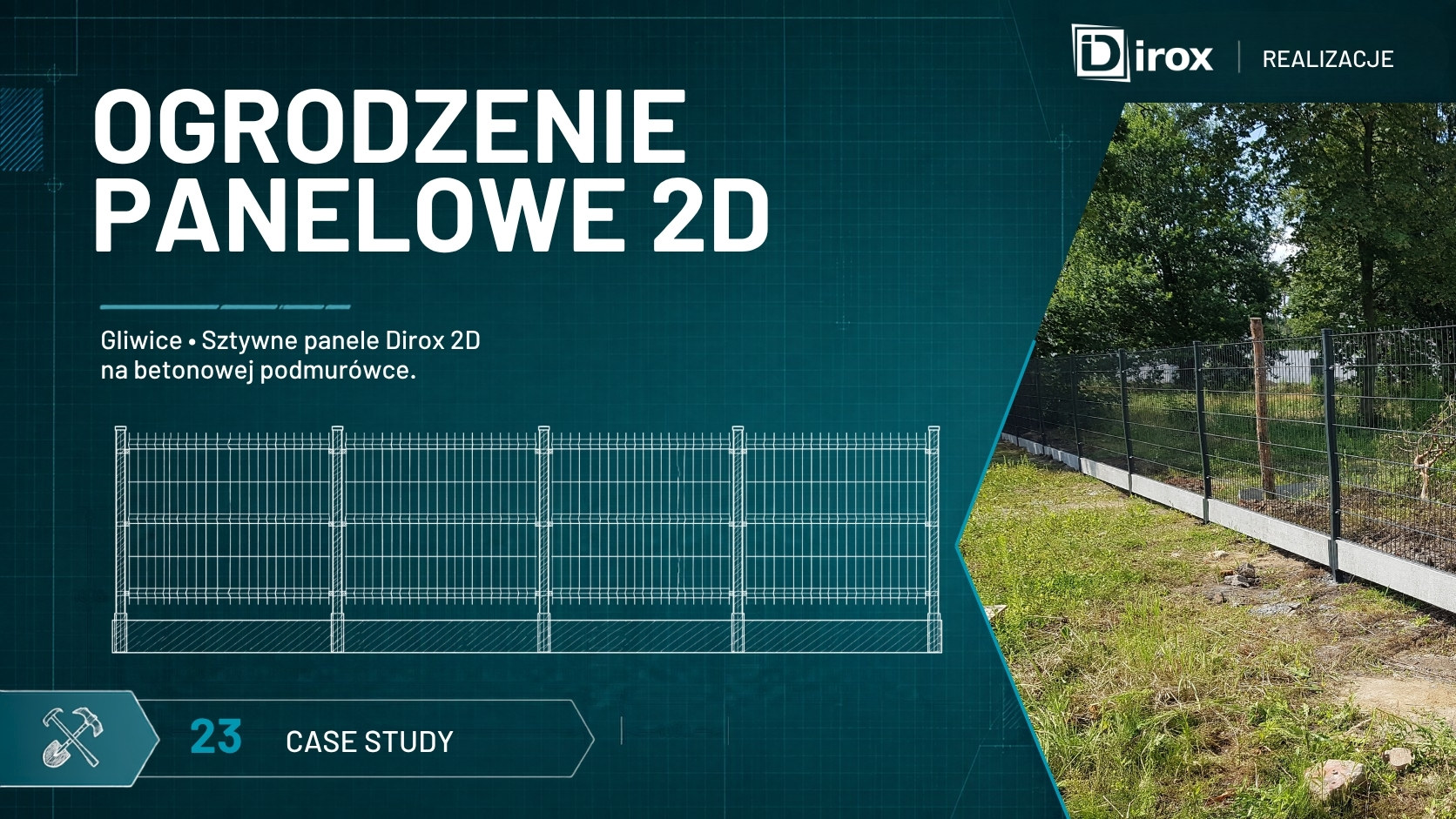 Wykonanie ogrodzenia panelowego Dirox 2D w Gliwicach