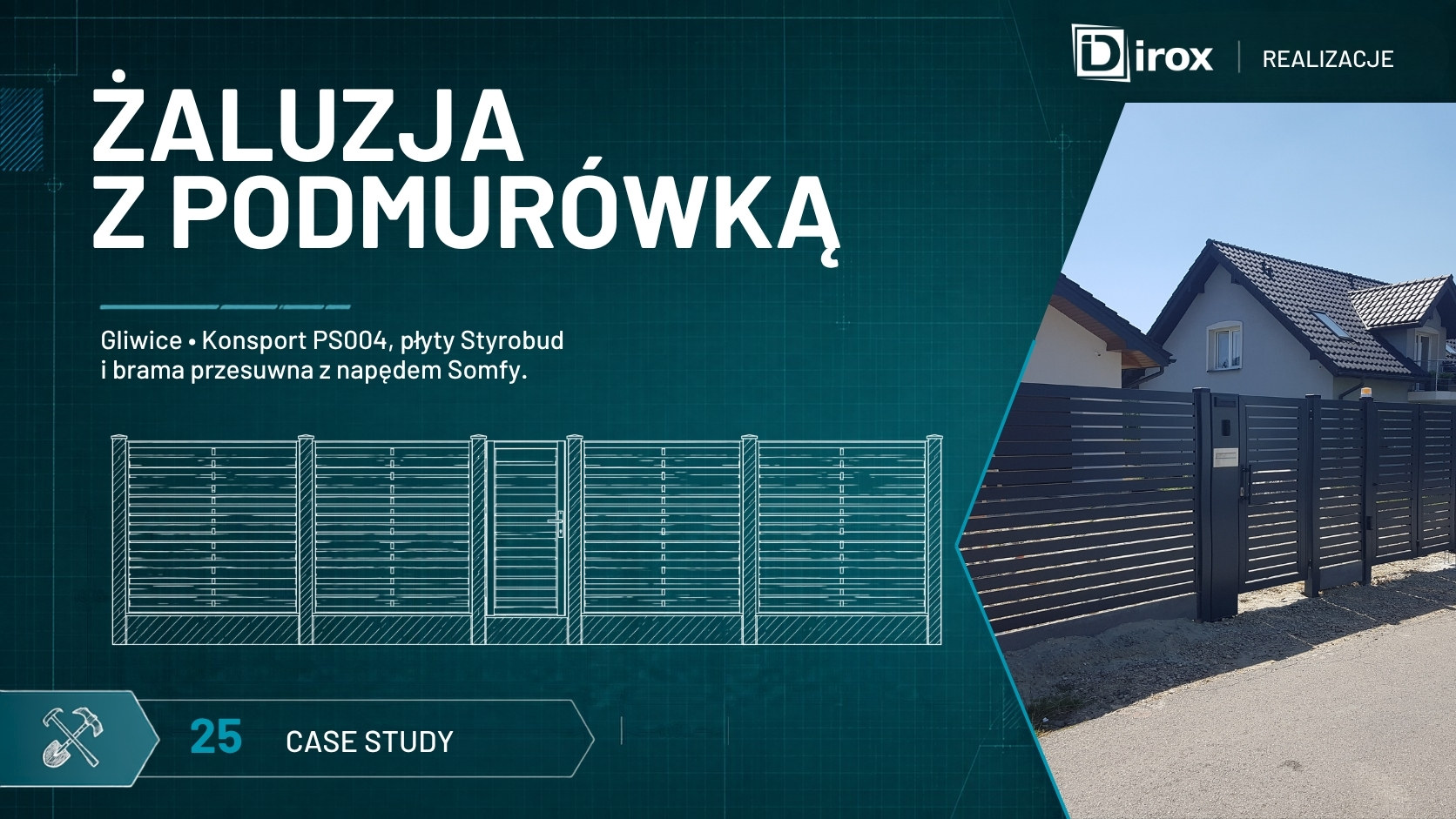 Ogrodzenie panelowe na podmurówce wibroprasowanej Gliwice- StyloweOgrodzenia.pl